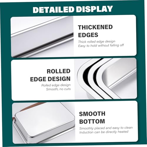 Bandeja para hornear de acero inoxidable de 20x14 cm pack de 2 moldes de horno apilables para cocina 6