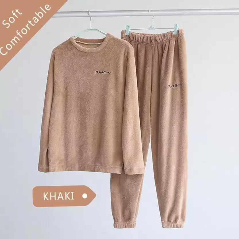 Pack de 1 pijama de lana de invierno de manga larga para mujer y hombre (28 hasta 34)