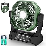 20000mAh Camping Fan Rechargeable with LED Lantern, Battery Operated Fan Outdoor Camping Fans for Tents with Remote & Hook, 4 Speed 4 Timing Protable Fan for Fishing, Camping, Travel, Jobsite