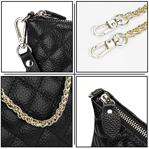 Image of YALUXE Genuine Leather Wristlet Handbags Purses Cell Phone Pocket Clutch Wallet Crossbody Bags for Women