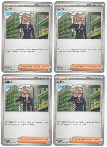 Clive 078/091 - Paldean Fates - Pokemon Trainer Card Playset – x4