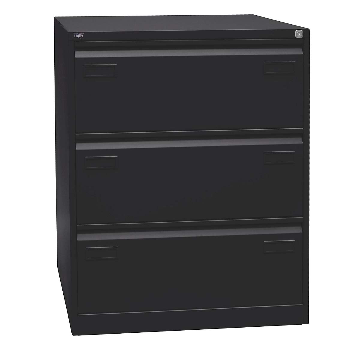 BISLEY Light Hängeregistraturschrank, doppelbahnig, DIN A4, 3 HR-Schubladen, Metall, 633 Schwarz, 62.2 x 80 x 101.6 cm