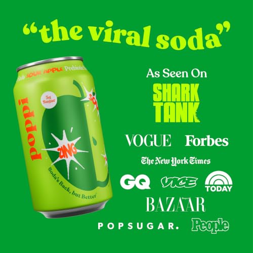 Image of Poppi Prebiotic Soda, Sour Apple, 12 Oz, 12 Pack
