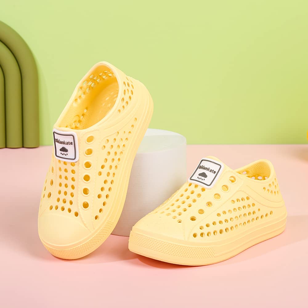 GEVICONT Kids Water Shoes Lightweight Slip-On Sneaker Breathable Sandal Outdoor & Indoor (Yellow, us_Footwear_Size_System, Toddler, Numeric, Medium, Numeric_9)