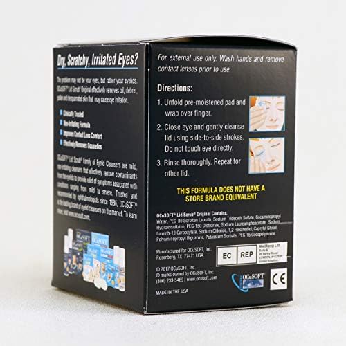 Lid Scrub Original, Pre-Moistened Pads, 30 Count