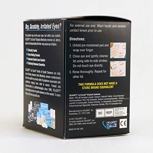 OCuSOFT Lid Scrub Original, Pre-Moistened Pads, 30 Count