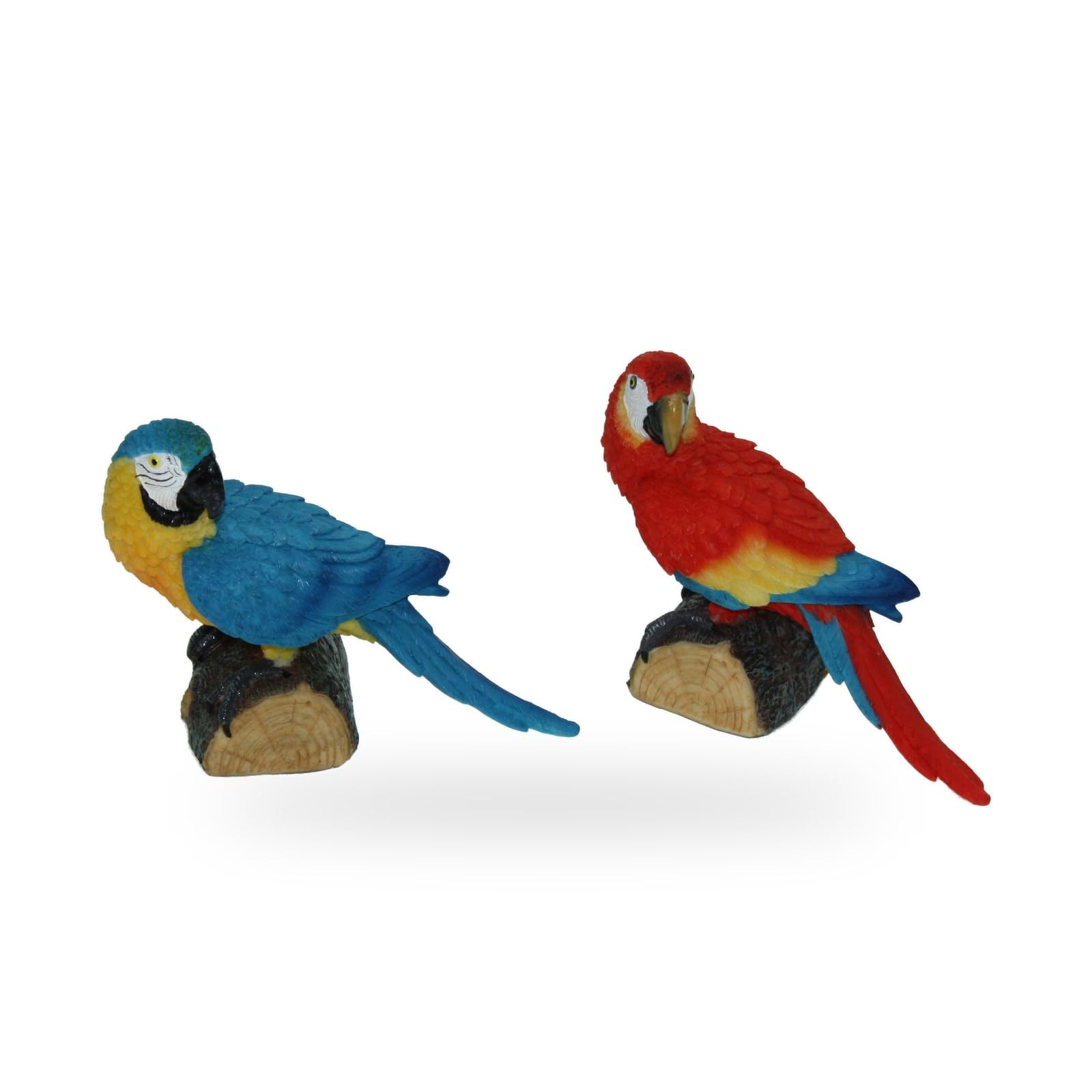 Cornelißen Polyresin Animal Figurine Parrot, Set of 2, Length 12 cm