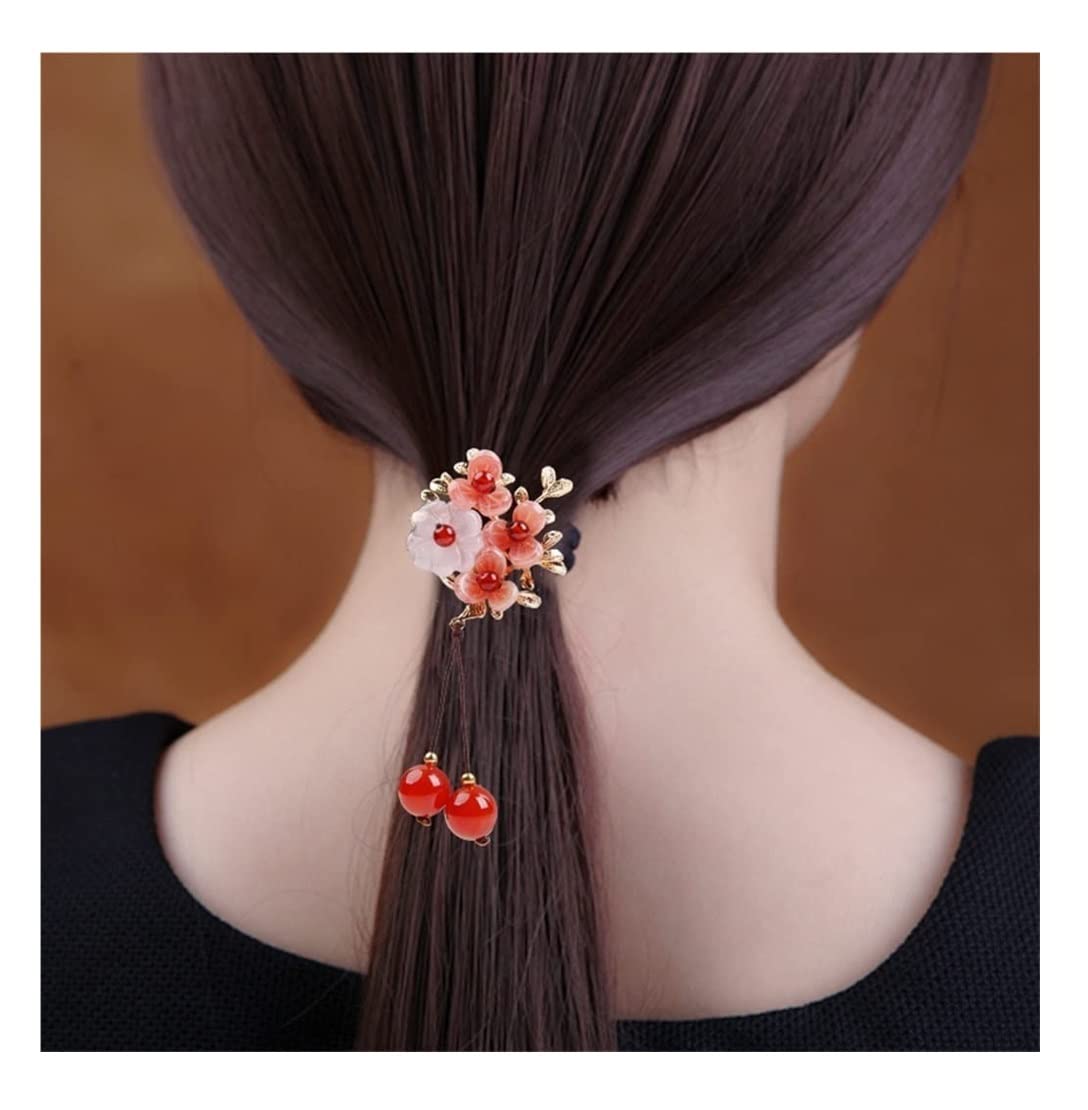 RUVOO Haargummi Scrunchies Pferdeschwanz-Haar-Ring-weibliche Kopfbedeckung-elastischer Kopf-Seil-Gummiband-Kopf-Blumen-Haar-Seil Haargummis Haarschmuck
