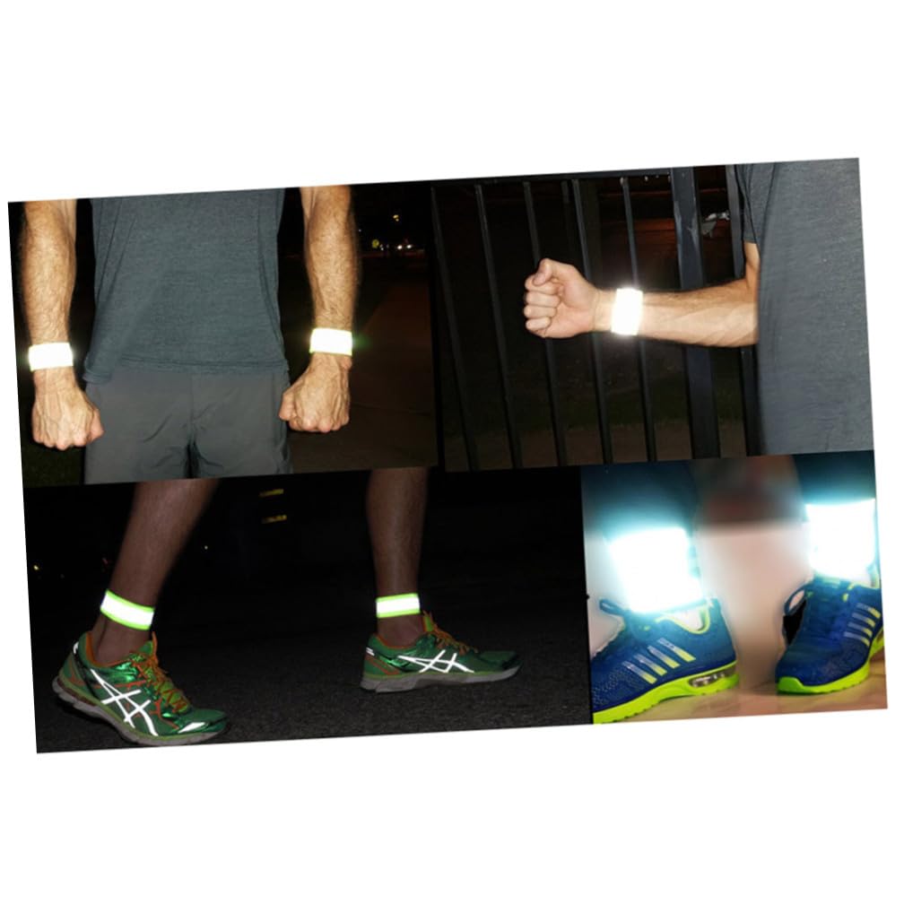 Toyvian Brazalete Reflectante Brazaletes Noche Cinturón De Correr Pulsera Hombres Deporte Fluorescente Banda De Seguridad Visibilidad Bandas Green