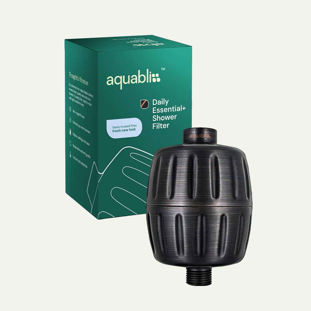 AquaBliss Filtro de ducha HD resistente de alta salida – Últimos medios de filtro avanzados superiores 30x – Filtro universal de cabezal de ducha multietapa para productos químicos, cloro, pesticidas
