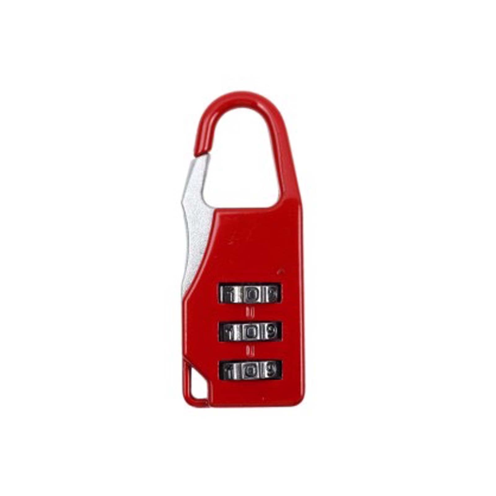 Lansonee Red 1 Pc 3 Digit Combination Luggage Lock - Tsa Approved Suitcase Lock, Small Padlock For Travel Baggage, Gym Locker, Laptop Bag