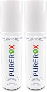 PUREROX disinfectant (4oz, 2pk) Eliminate viruses Norovirus, MRSA, Athlete Foot Fungus, Bacteria. Hospital Grade. Safe for Use Anywhere. No residue. No Rinse. Suitable for All Surfaces.
