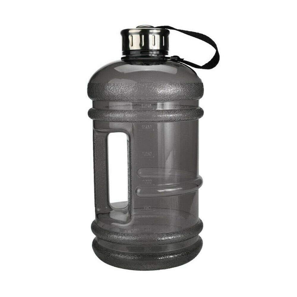 ADEPTNALarge 2.2 Litre Sports and Gym Water Bottle - BPA Free - Ideal for work and the gym (BLACK)