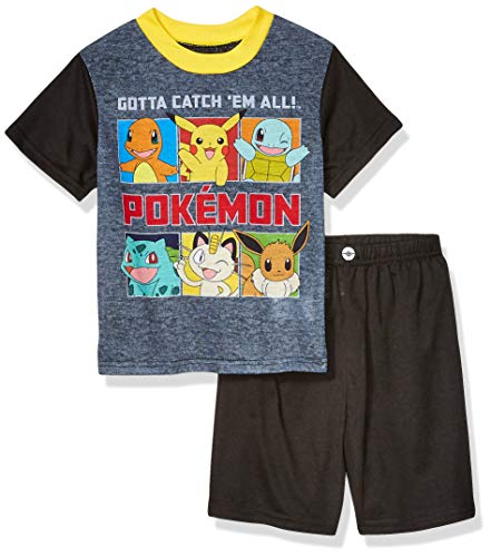 Pokemon Boys' Little Pajama Set, Battle Black, 4