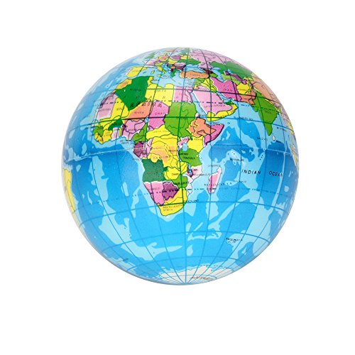 Muium ❤️ ❤️ ❤️2019 Creativo Juguete de antiestres con Forma de Tierra Alivio del estrés Mapa del Mundo Bola de Espuma Globo del Atlas Bola de la Palma Planeta Tierra (B)