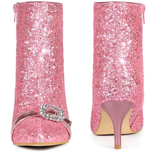 Perphy Glitter Boot Rhinestone Pointed Toe Stiletto Heel Ankle Boots for Women2