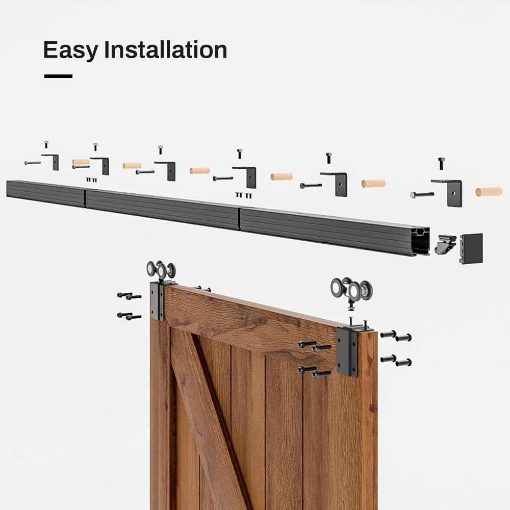 6.6FT Schuifdeuren Schuur Deur Hardware Kit voor Enkele