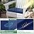 Outdoor Chair Cushions Set of 4, Waterproof & Fade Resistant Seat Cushion for Patio Furniture - 18.5 x 16 Inch Chair Pads with Ties and Hidden Zipper - Patio Chair Cushion Replacement, Navy Blue