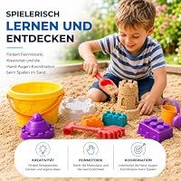 TK Gruppe Timo Klingler Sandspielzeug Set - Sandkastenspielzeug - mit Diversen Formen, Sieben, Rechen, Schaufel für Sandkasten & Sandförmchen für Jungen & Mädchen (11 Teilig) – Ansicht 4