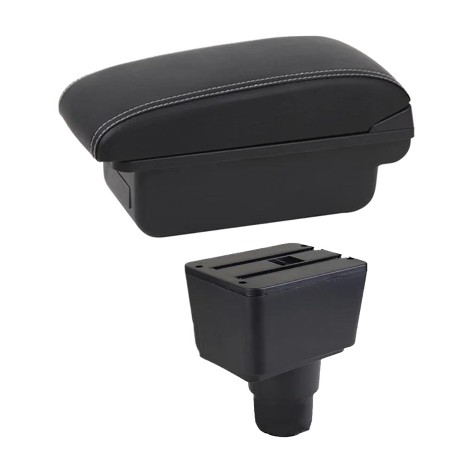 REOKIP Car Armrest Box Interior Details Retrofit Center Storage Box For Ford For EcoSport 2018 2019 2020 2021 Car Arm Rest Box(B1 White Line)