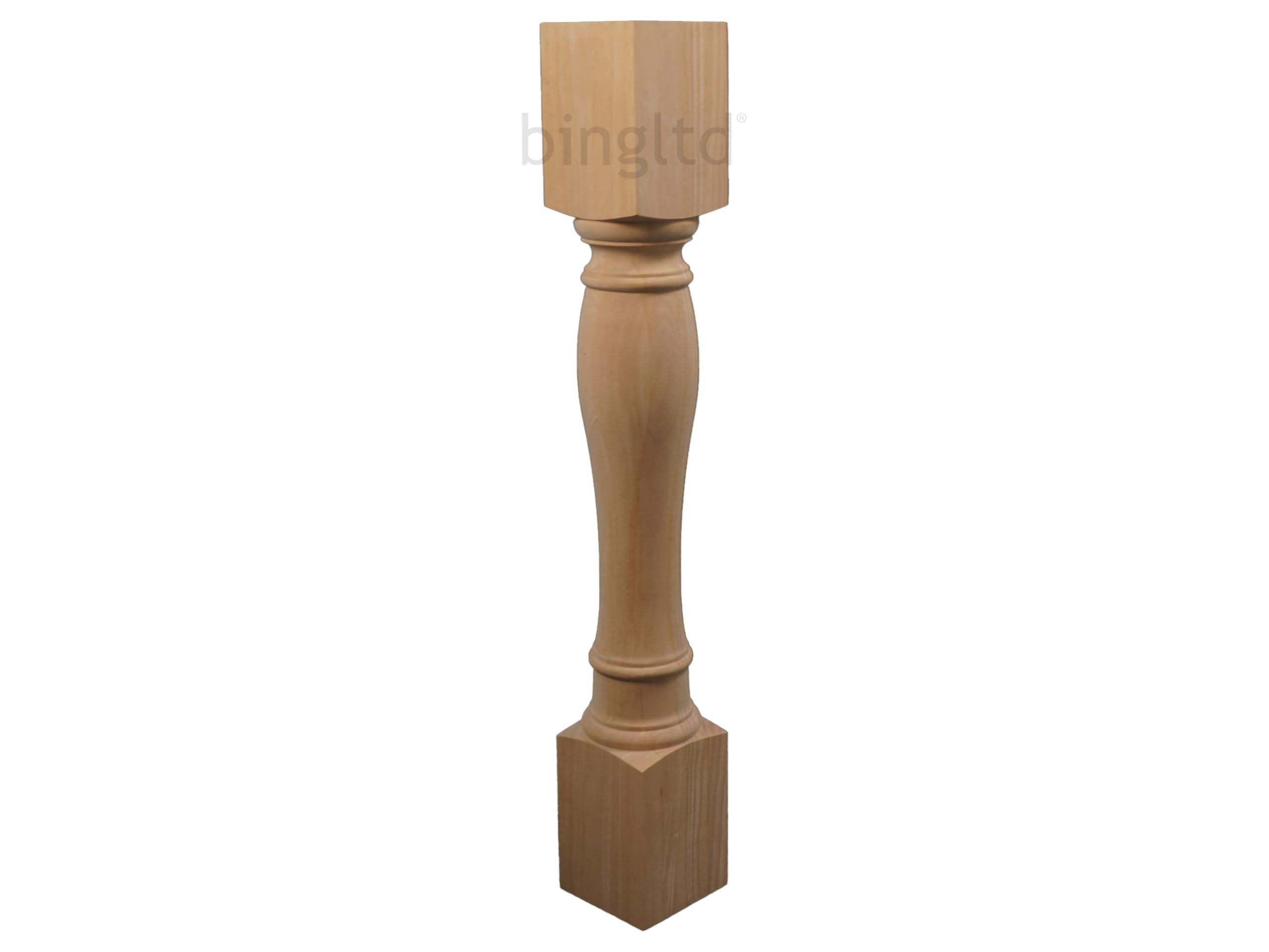 Bingltd - 30 1/4 Tall Unfinished Rubberwood David Dining Table Leg - 1 Bingltd - 30 1/4 Tall Unfinished Rubberwood David Dining Table Leg - 1