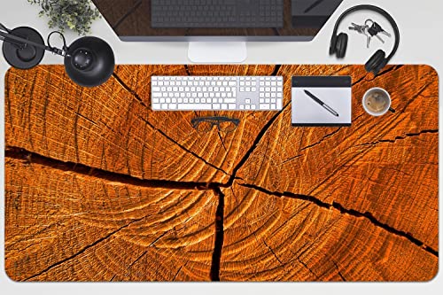 Tapis de bureau gaming 100x50 cm aspect bois pour une ambiance cabine nature