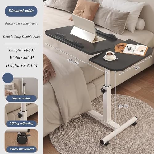 Plateau de lit pliable réglable en bois polyvalent pour petit déjeuner, travail, casse-tête et lecture, portable avec pieds pliables pour un rangement facile