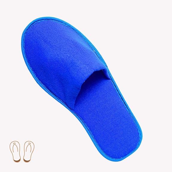 Kalpana's disposable slipper for bathroom slippers for hotel spa clinic home use and throw washroom slipper for guest Red Terry Towel anti slip Non-Slip bath travel slippers(5 pair) (multicolor) - Image 2 thumbnail