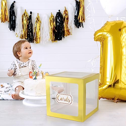 Image of Clear Card Box Wedding Favors Gift Card Boxes Post Box Cardboard Receiving Money Box Holder for Wedding Reception, Baby Showers, Anniversary, Birthday Party, Retirement, Graduation Envelope Holder