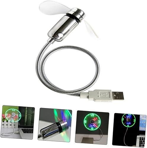 Miniatura 7 de Ventilador luminoso USB con brillo USB, acondicionador personal, reloj silencioso, mini ventilador recargable, ventilador de escritorio pequeño,