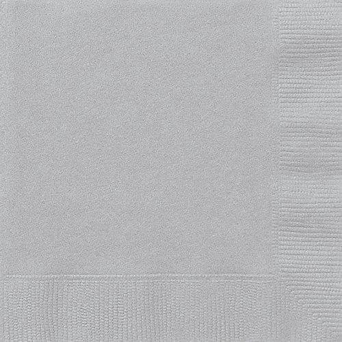 Unique Party 3341 Silver Beverage Napkins, papier, zilver
