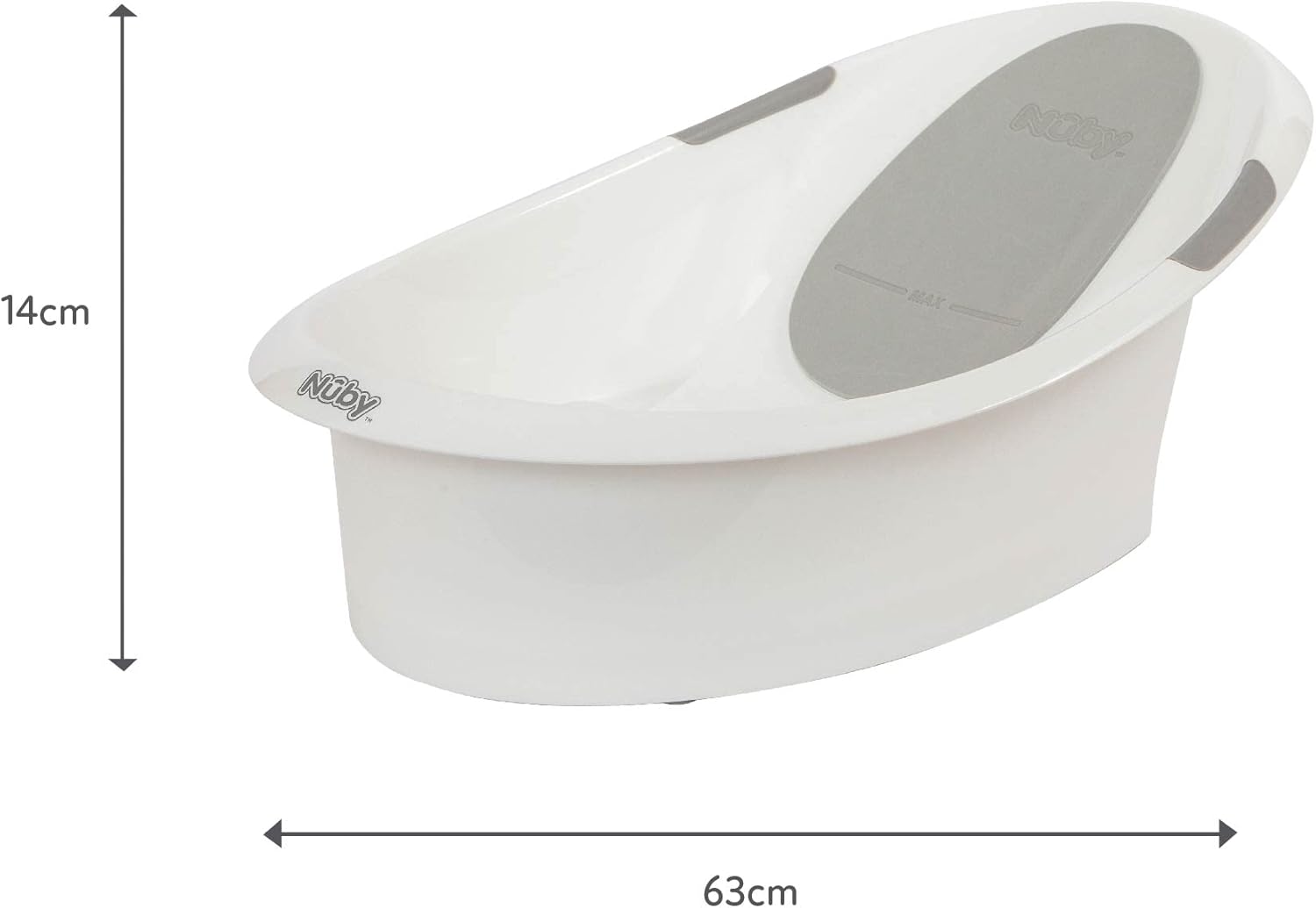 518jBa2m9aL._AC_SL1500_ Nuby Newborn Baby Bath with Anti-Slip Support | Soft Headrest | Plug | Suitable from Newborn (White)