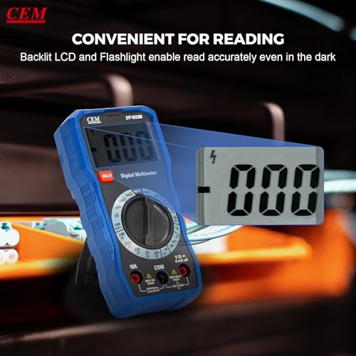 Image of CEM DT-923B 2000 Counts Compact Digital Multimeter, Diode Check, Continuity Test