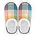 ApplesSlippers - Chaussons amusants pour femme - Chaussons d'intérieur et d'extérieur - Doublure en peluche pelucheuse - Taille M, Plaid coloré à carreaux de buffle, Large