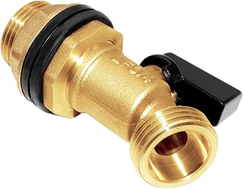 Miniatura 8 de Joywayus Contenedor de agua de latónespita de barril de lluvia Válvula de bola de cuarto de vuelta roscada de 34 "con ajuste de mamparo, adecuado