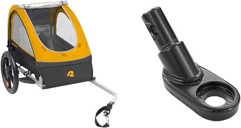 Retrospec Rover Kids Bicycle Trailer - Single & Double Passenger Children’s Foldable/Collapsible Tow Behind 16" Wheel Bike Trailer with Safety Features & Rear Storage