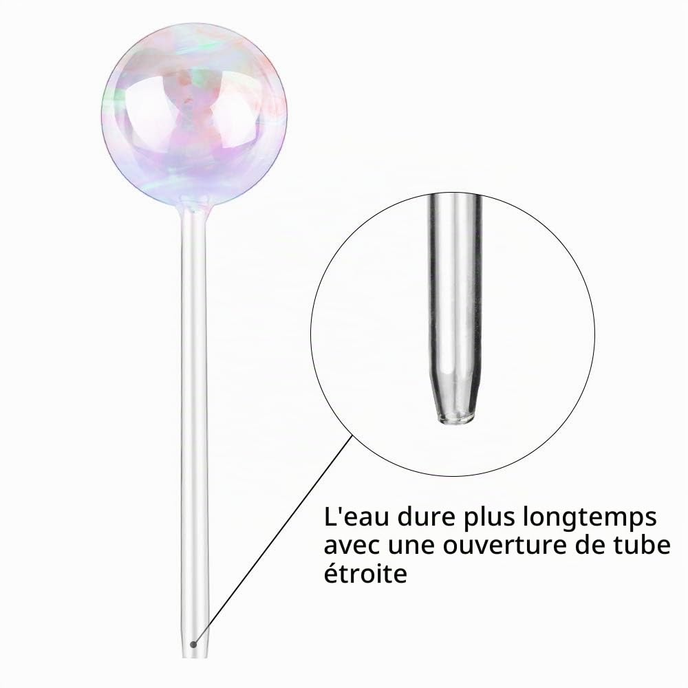 Lot de 2 ampoules à arrosage automatique en verre transparent avec dégradé de couleur arc-en-ciel irisé