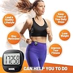 3D Pedometer for Walking Running Sports - Step Counter with Clip & Lanyard, Large LCD Display Accurate Fitness Tracker for Men Women Kids Seniors Easy to Use - Image 4