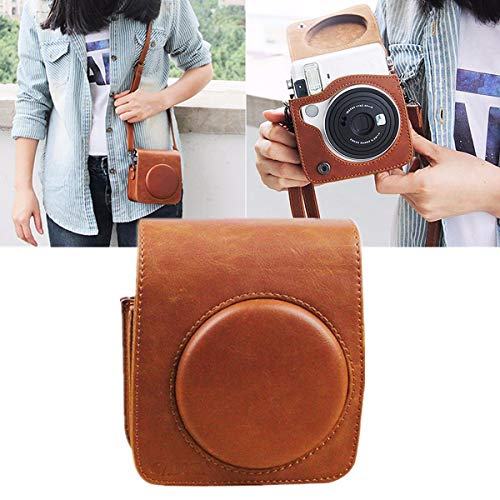 Bolsa Case Couro Sintético para Câmera Instax Mini 8 9 Retro