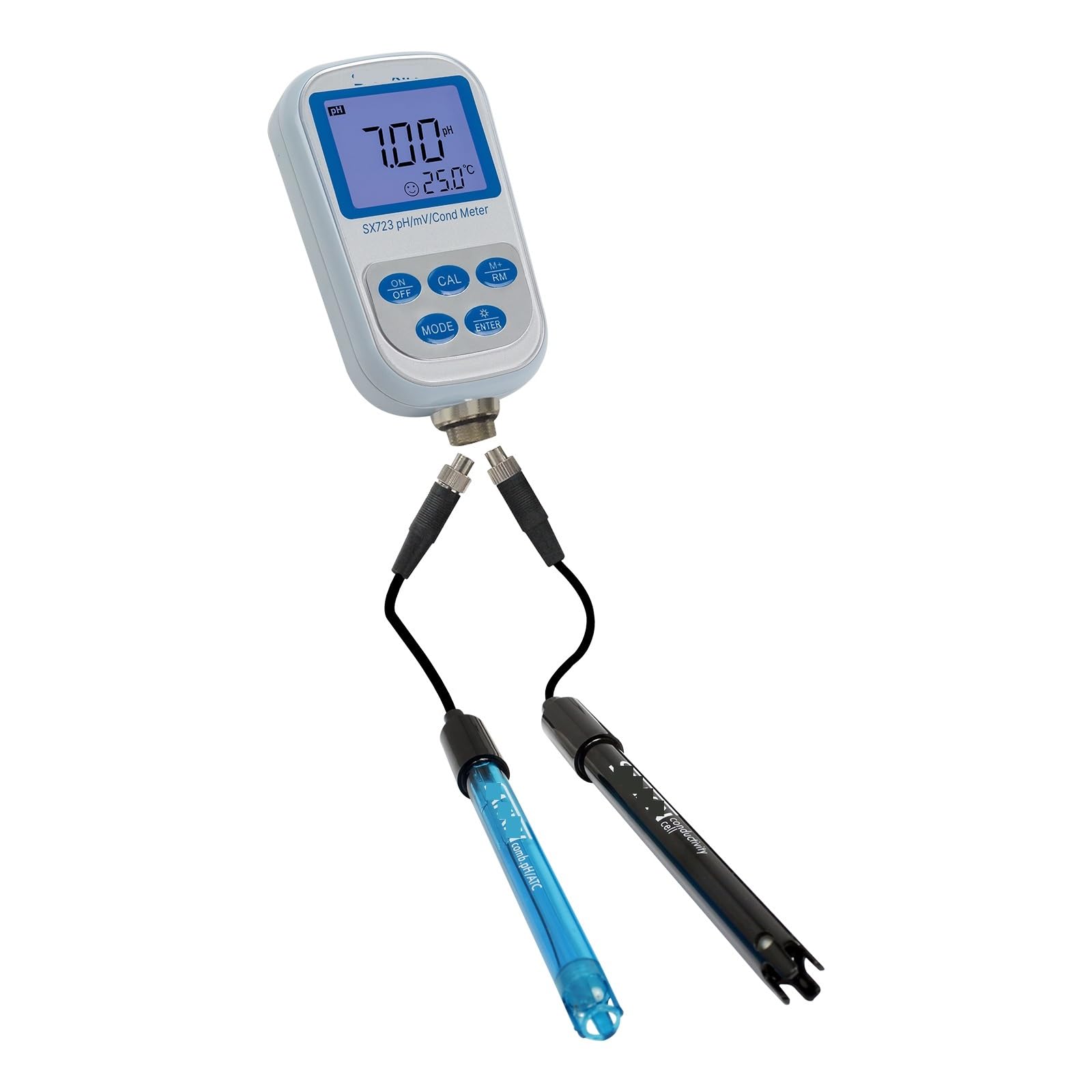 SX723 Medidor de pH portátil para medir parámetros como PH, MV, conductividad, TDS, salinidad, resistencia y temperatura de soluciones acuosas