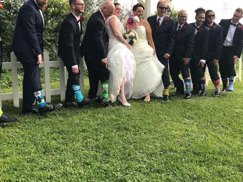 JAMES FIALLO Dress Socks for Men, Casual Colorful Fun Novelty Fashion Patterned Men's Dress Socks, Pack of 12 Super Soft3