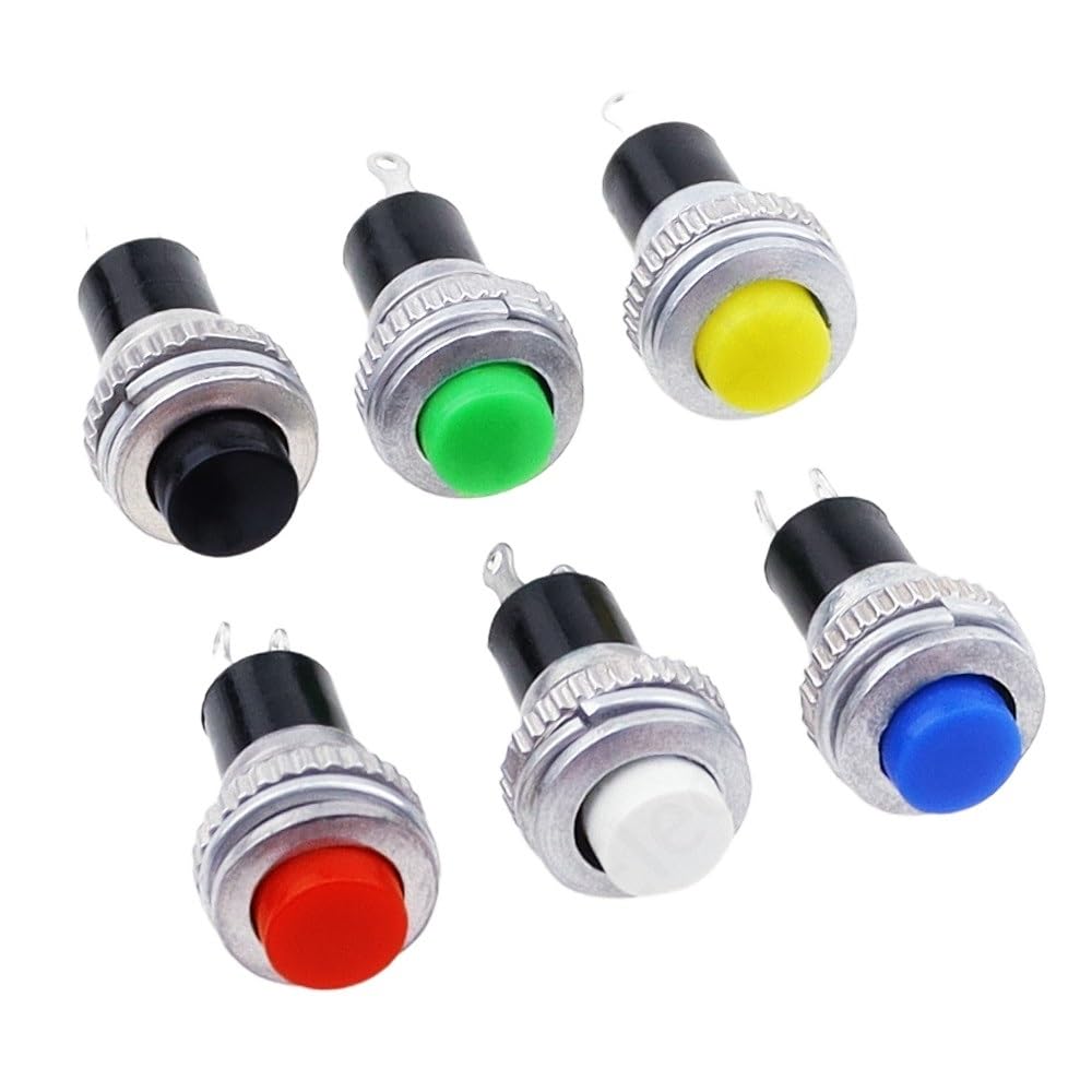Interrupteur bouton DS-316 en lot de 6 couleurs pour commande à distance 250VAC 0,5A