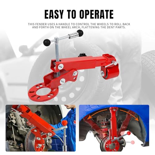 Image of Big RED ATW06011R Torin Fender Reforming Tool for Roller /Extending Auto Wheel Arch for Larger Tires or Fender Dent Repairs etc., Red