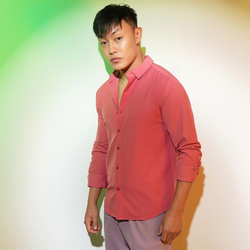 Image of CAHOOT Men's Solid Utility Shirt | Casual Wear | Spread Collar | Long Sleeve | Button Closure | Shirt Crafted with Comfort Fit for Everyday Wear