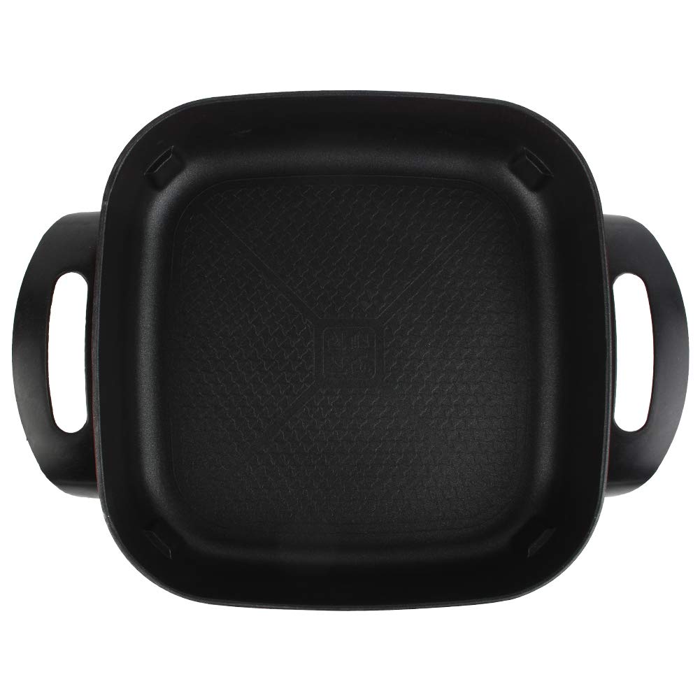 Cocoarm Poêle électrique multifonction anti-adhésive carrée (prise UE 220 V)