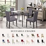 Sufdari Dining Chair Covers,Kitchen Cover,Parsons Slipcover,Spandex Protectors for Room Stretch Chairs Cover Set of 4 -Gray - Image 5