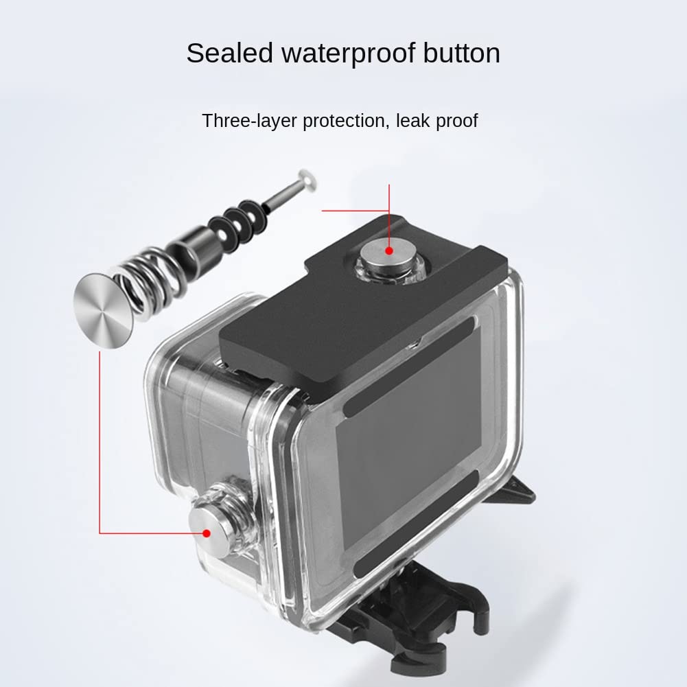 Pasotim 1 & Transparent Action Camera Accessories Diving Housing Go 11 10 9 Action Camera Underwater 45M, Black,Transparent, 500317549