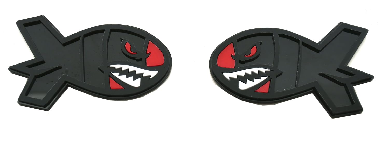 Para czerwonych oczu latający tygrys rekin emblemat niestandardowa odznaka 3D pasuje do uniwersalnego samochodu ciężarówki SUV boczne tylne przednie drzwi bagażnika (czarny)
