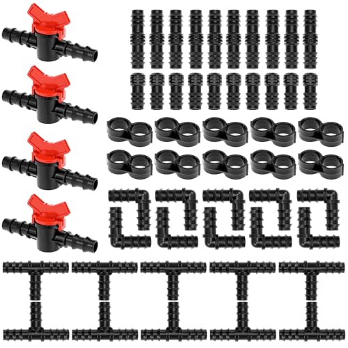 QWORK® 54 Piezas accesorios riego goteo kit, conexiones de manguera de riego, para mangueras de 16 mm