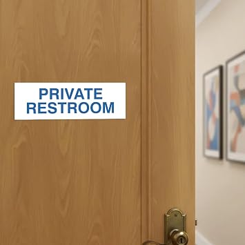 Basic Private Restroom Door/Wall Sign - Black - Small
